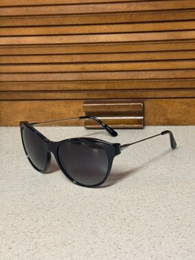 Tory Burch Women’s Sunglasses TY7093 Black Frame Dark Gray Lenses T on Side